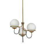 Alba Chandelier Aged Gold Opal Matte Glass 3 Lights Without Light By Alora