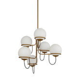 Alba Chandelier Aged Gold Opal Matte Glass 6 Lights Without Light By Alora