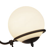 Alba Chandelier Matte Black Opal Matte Glass 3 Lights By Alora Detailed View