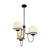Alba Chandelier Matte Black Opal Matte Glass 3 Lights By Alora