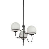 Alba Chandelier Matte Black Opal Matte Glass 3 Lights Without Light By Alora