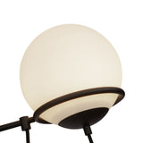Alba Chandelier Matte Black Opal Matte Glass 6 Lights By Alora Detailed View