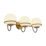 Alba Wall Sconce Aged Gold Opal Matte Glass 3 Light By Alora