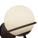 Alba Wall Sconce Matte Black Opal Matte Glass 1 Light By Alora Detailed View