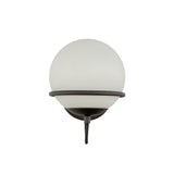 Alba Wall Sconce Matte Black Opal Matte Glass 1 Light By Alora Front View