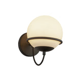 Alba Wall Sconce Matte Black Opal Matte Glass 1 Light By Alora