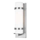 Alban Outdoor Wall Lantern Medium Satin Aluminum By Generation Lighting