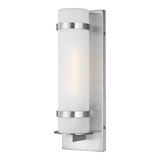 Alban Outdoor Wall Lantern Small Satin Aluminum By Generation Lighting
