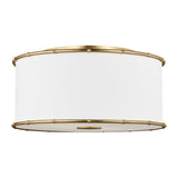 Aldric Flushmount — 18 5/8", Silk Screen White Inside Clear Outside, Gild