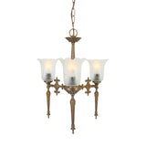 Allen 3 Arm Chandelier - Antique Brass