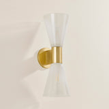 Alma Wall Sconce Double Aged Brass By Mitzi Side View