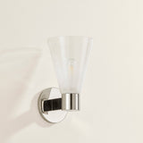 Alma Wall Sconce Single Polished Nickel By Mitzi Side View