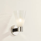 Alma Wall Sconce Single Polished Nickel By Mitzi With Light