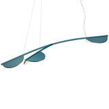 Almendra Organic Suspension Long 2 Head Bay Blue Metallized By Flos