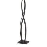 Almost Infinity Floor Lamp in Black, Flax Shade by Hubbardton Forge