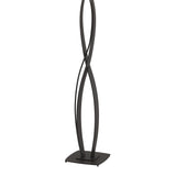 Almost Infinity Floor Lamp in Black, Natural Anna Shade by Hubbardton Forge