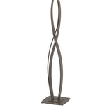 Almost Infinity Floor Lamp in Dark Smoke, Flax Shade by Hubbardton Forge