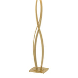 Almost Infinity Floor Lamp in Modern Brass, Flax Shade by Hubbardton Forge