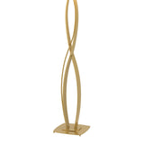 Almost Infinity Floor Lamp in Modern Brass, Natural Anna Shade by Hubbardton Forge
