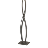 Almost Infinity Floor Lamp in Natural Iron, Flax Shade by Hubbardton Forge
