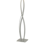 Almost Infinity Floor Lamp in Vintage Platinum, Flax Shade by Hubbardton Forge
