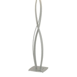 Almost Infinity Floor Lamp in Vintage Platinum, Natural Anna Shade by Hubbardton Forge