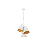 Alston 3-Light Cluster Pendant 20'' Matte White + Antique Gold