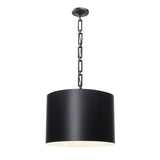 Alston Drum Pendant 20'' Matte Black + White