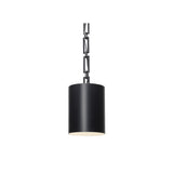 Alston Mini Cylinder Pendant 8'' Matte Black + White