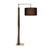 Altus Floor Lamp by Cerno in Brushed Brass with a Walnut trunk and Black Amaretto shade