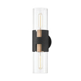 Amado Wall Sconce - 17 Inch - Patina Brass with Texture Black by Troy Lighting