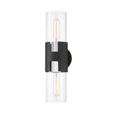Amado Wall Sconce - 17 Inch - Polished Nickel with Texture Black by Troy Lighting