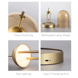 Amber Table Lamp Nickel By Tubicen Detailed View