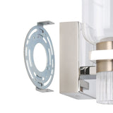 Amelia 15-inch 4-light Polished Nickel and Champagne Gold 5CCT LED Vanity Light with Clear and Clear Ribbed Glass