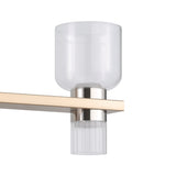Amelia 24-inch 6-light Champagne Gold and Polished Nickel 5CCT LED Vanity Light with Clear and Clear Ribbed Glass