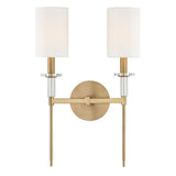 Amherst Wall Sconce - 2-Light 13 Inch - Aged Brass by Hudson Valley