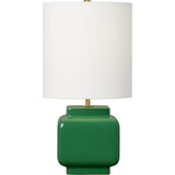 Anderson Table Lamp — 10 1/2", White Linen, Green