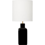 Anderson Table Lamp — 13", White Linen, Black