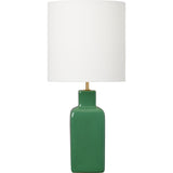 Anderson Table Lamp — 13", White Linen, Green