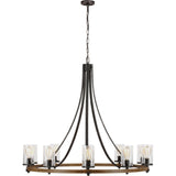 Angelo Chandelier — 48 1/8", Distressed Weathered Oak / Slate Grey Metal