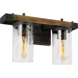 Angelo Vanity Light — 15 7/8", Distressed Weathered Oak / Slate Grey Metal