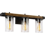 Angelo Vanity Light — 24 1/4", Distressed Weathered Oak / Slate Grey Metal