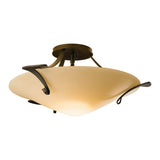 Antasia Semi-Flush Mount, shown in Bronze, Sand Glass, by Hubbardton Forge