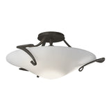 Antasia Semi-Flush Mount in Dark Smoke, Opal Glass by Hubbardton Forge