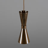 Antique Brass Amias Mid-Century Brass Pendant by Mullan Lighting