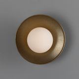 Antique Brass Aosta Brass Disc Bathroom Wall Light by Mullan Lighting