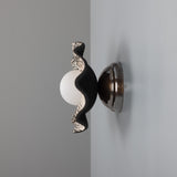Antique Brass Black Wavy Rivale Wall Light by Mullan Lighting