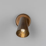 Antique Brass Cashel Adjustable Brass Cone Wall Light by Mullan Lighting