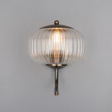 Antique Brass Nehir Reeded Glass Wall Light by Mullan Lighting