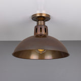 Antique Brass Paris Industrial Flush Ceiling Light by Mullan Lighting